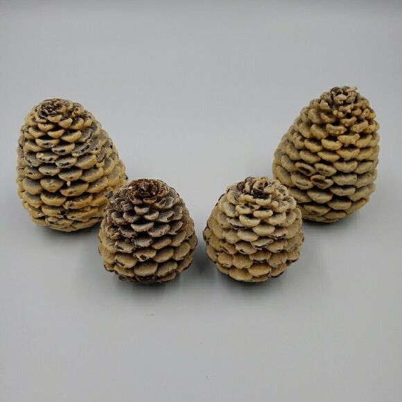 Pine Cone Tree Candle Set of 4 Wax Dept 56 Winter Decor Light Vintage Soap Scent - Picture 2 of 11